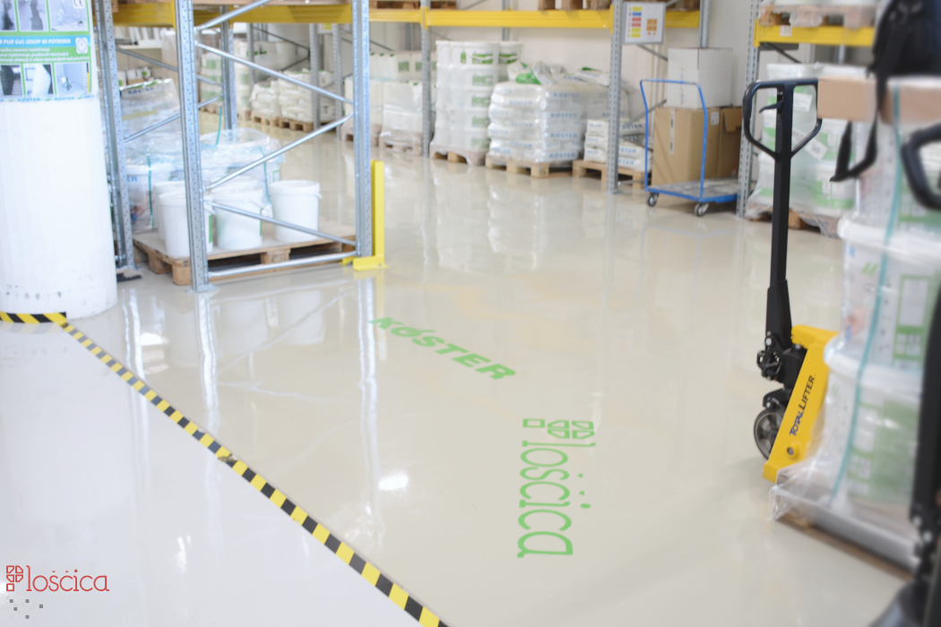 High-gloss industrial floor