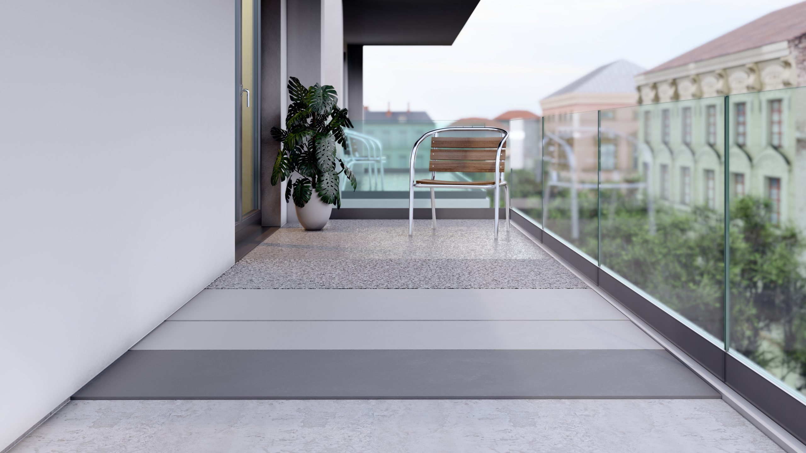 Modern bathroom with precise tiling